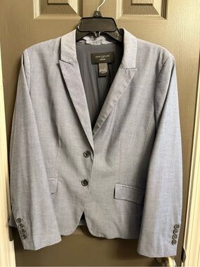 Ann Taylor Petite Light Blue Gray Blazer